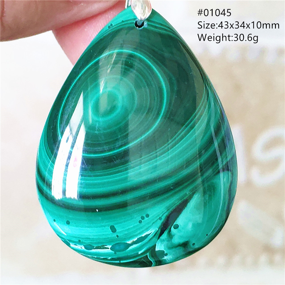 925 Sterling Silver Chain Necklace Men - 천연 녹색 말라카이트 크리소콜라 펜던트, 여성