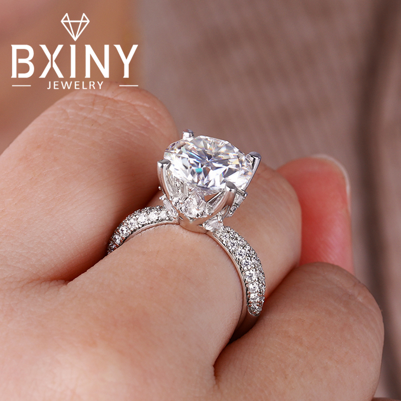 Moissanite Engagement Ring 1 Carat - BXINY D 컬러 5CT Moissanite 반지