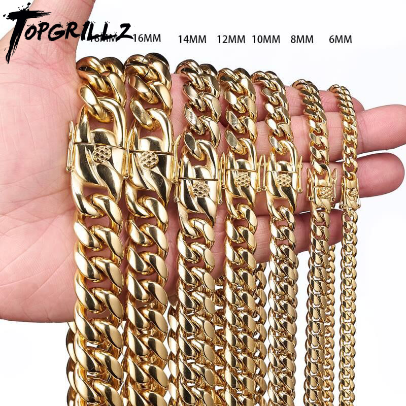TOPGRILLZ 스테인레스 스틸 골드 컬러 쿠바 체인 - Cuban Link Chain 12Mm 리뷰 및 가격