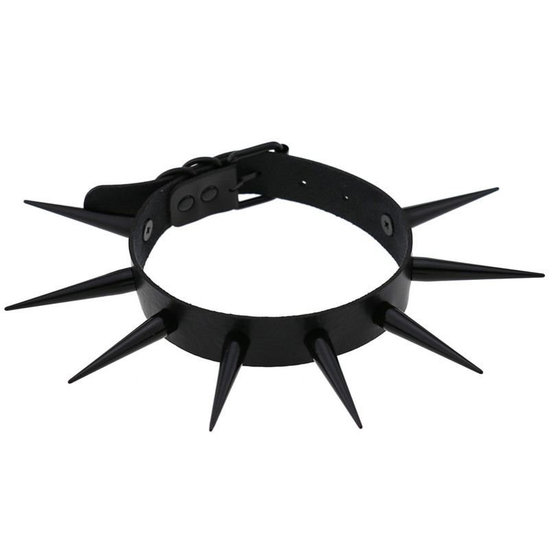 남녀공용 빨간색 롱 스파이크 초커, 펑크 칼라, 리벳  - Goth Punk Spike Choker 리뷰 및 가격
