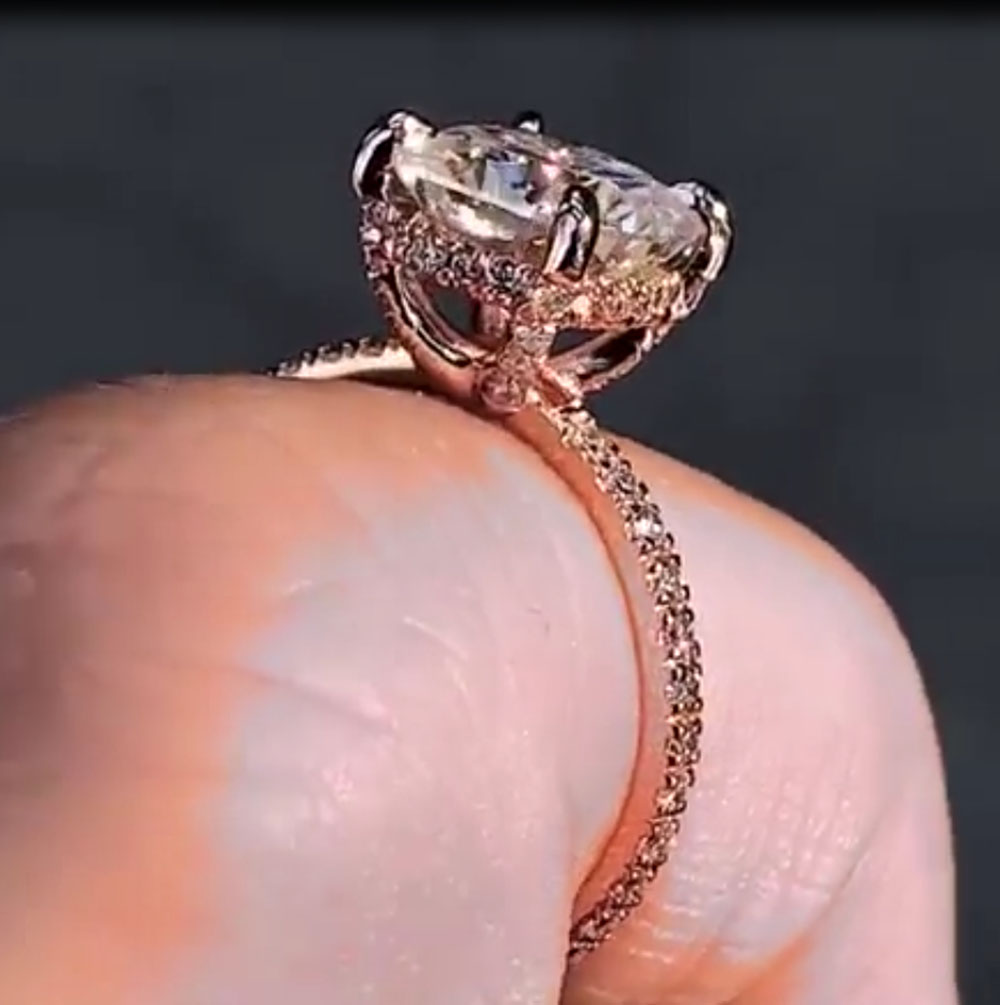 맞춤형 솔리드 14K 로즈 골드 여성 웨딩 파티 기념일 - Moissanite Engagement Ring 1 Carat 리뷰 및 가격