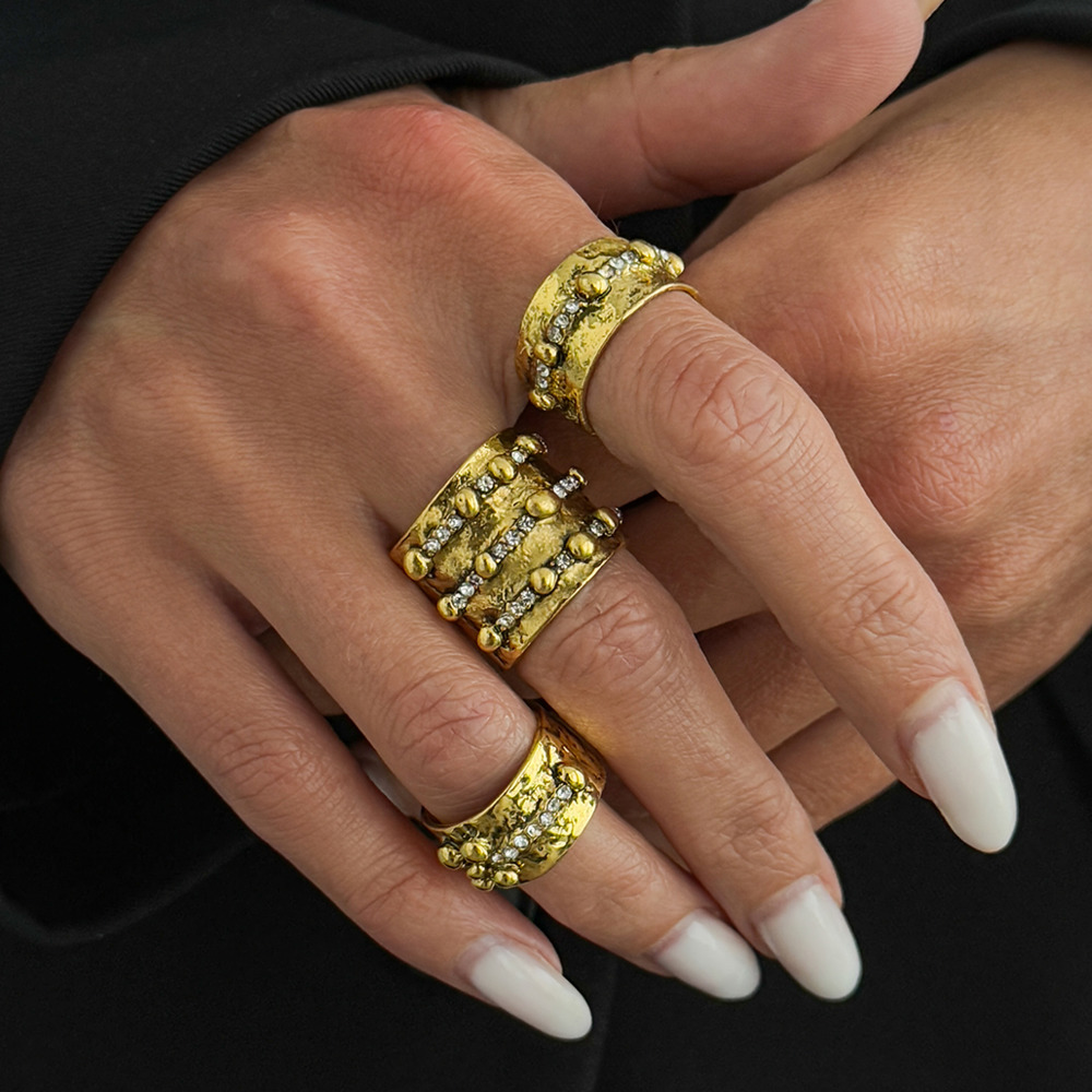 Ingemark 3Pcs 빈티지 인레이 라인스톤 조절  - Vintage Punk Knuckle Rings Set 리뷰 및 가격
