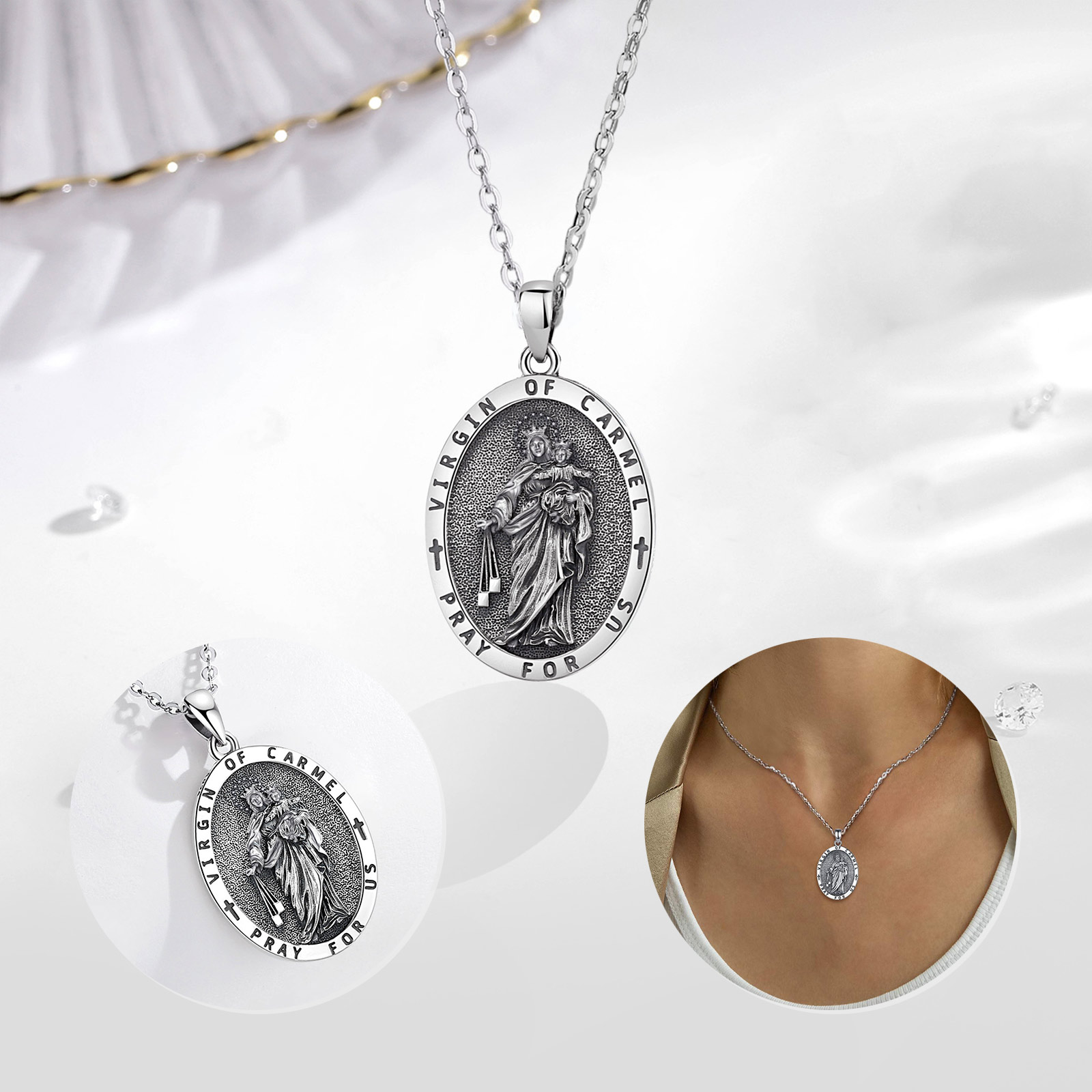 Eudora 925 스털링 실버 버진 카멜 목걸이 부적 - 925 Sterling Silver Chain Necklace Men 리뷰 및 가격