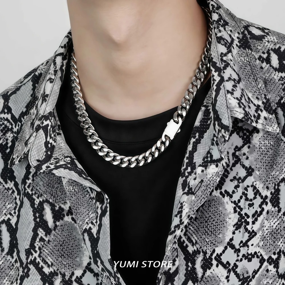 티타늄 스틸 힙합 스프링 버클 쿠반 넥 체인 남녀공용  - Cuban Link Chain 12Mm 리뷰 및 가격