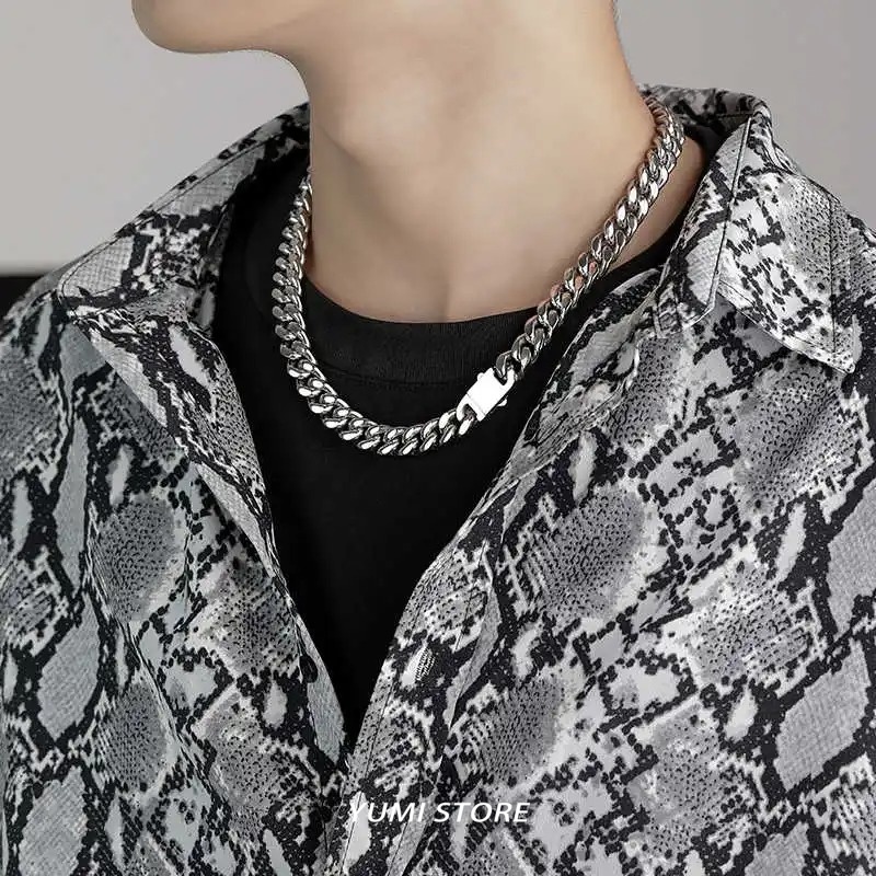 티타늄 스틸 힙합 스프링 버클 쿠반 넥 체인 남녀공용  - Cuban Link Chain 12Mm 리뷰 및 가격