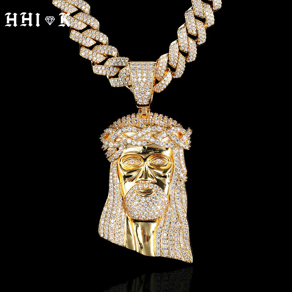 여성용 남성용 풀 아이스드 아웃 지르콘 커스텀 빅 예수 - Cuban Link Chain 12Mm 리뷰 및 가격