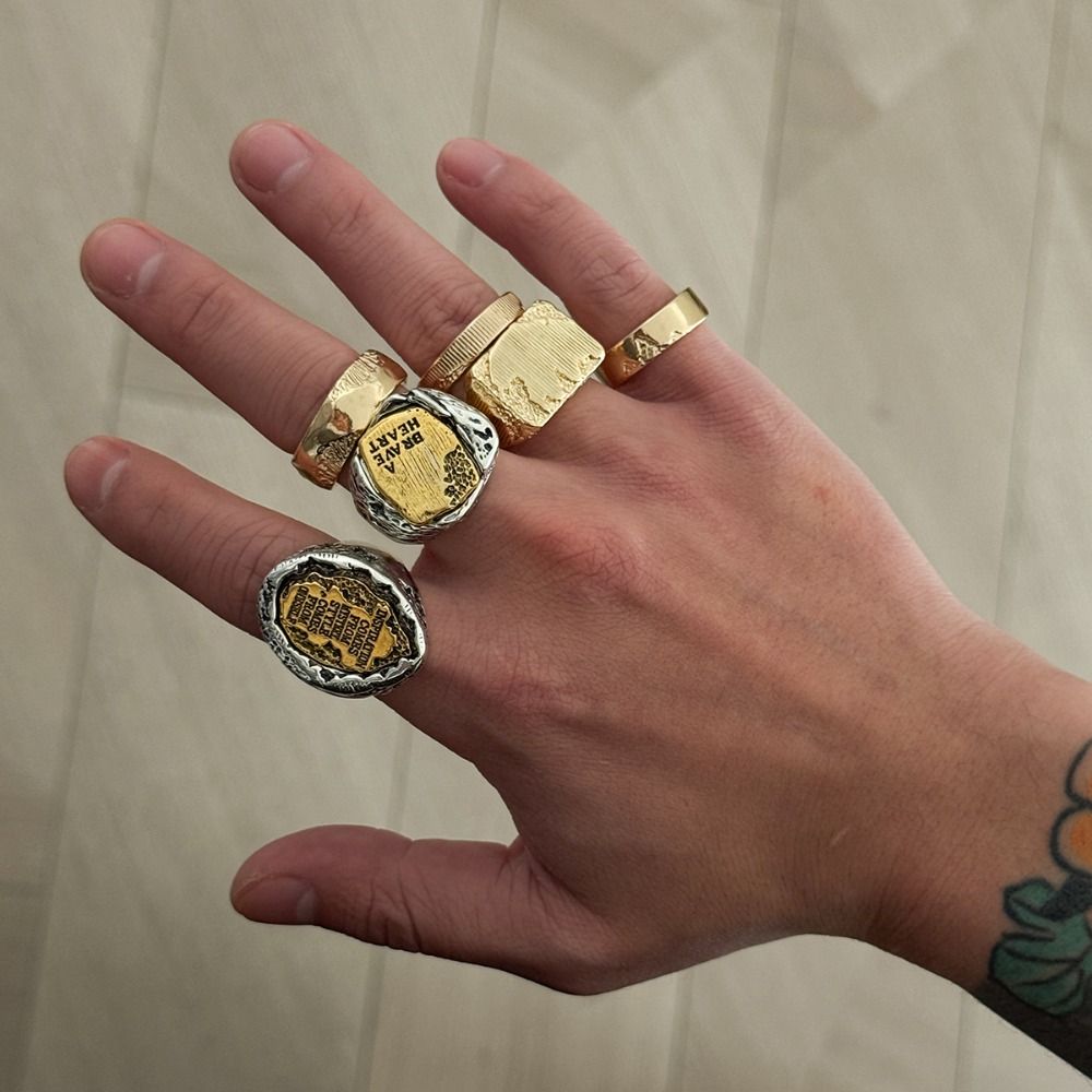 핑거 링 세트 6개입, 기하학적 디자인의 오픈 링, 합 - Vintage Punk Knuckle Rings Set 리뷰 및 가격